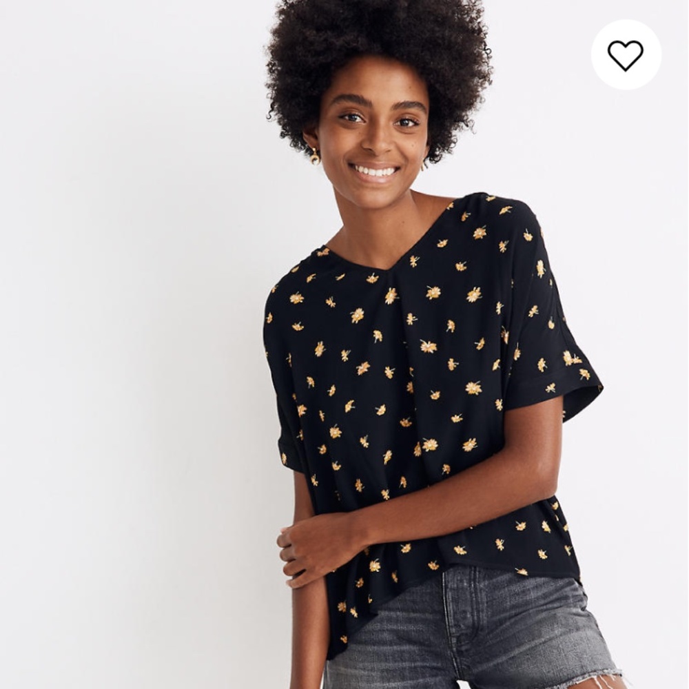 Madewell Drapey V-Neck Button Back. Size L. NWT.